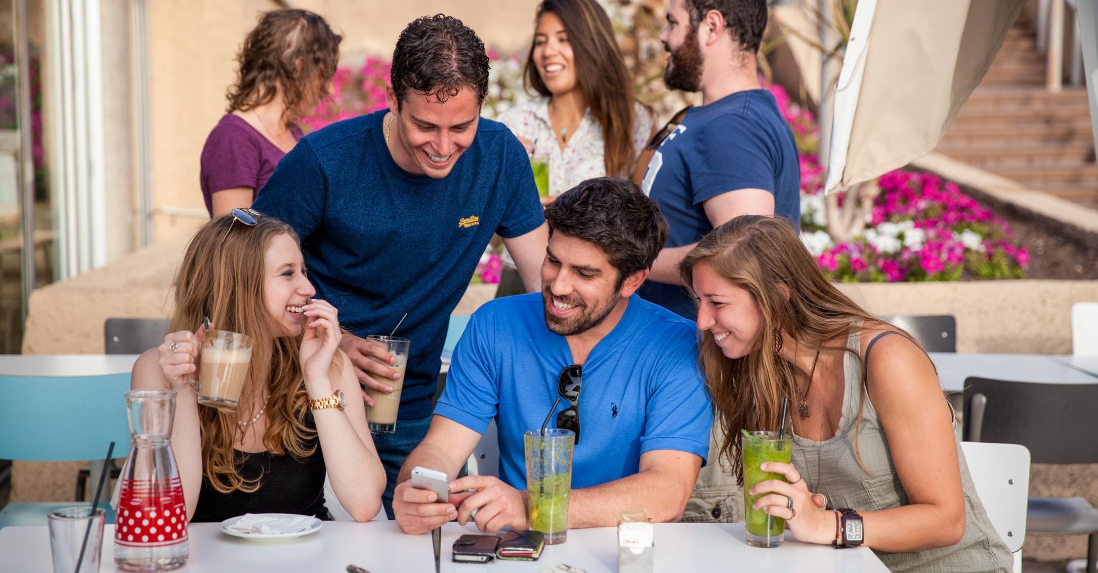 Young adults at cafe in Israel