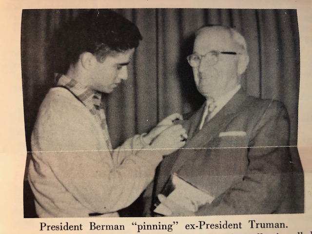 60 Years Ago in Young Judaea: Truman Becomes Honorary Young Judaea President